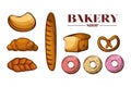 Bread types of bakery vector design Royalty Free Stock Photo