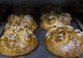 bread used in offerings,Pan de Muerto Mexico, Mexican sweet Bread during Day of the Dead festivities Royalty Free Stock Photo