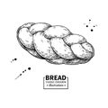 Bread vector drawing. Bakery product sketch. Vintage food