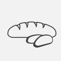 Bread vector icon. Loaf is cut into pieces. Royalty Free Stock Photo