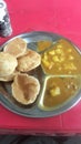 Bread vegetable in different ways for lunch in darbhanga bihar india Royalty Free Stock Photo