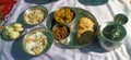 Bread vegitable with fried pakora is fantastiv food for lunch in india madhubani bihar