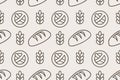 Bread and Wheat Seamless Pattern Background Royalty Free Stock Photo