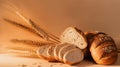 Bread with wheat sheaves Royalty Free Stock Photo