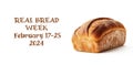 Bread on white background. REAL BREAD WEEK - February 17-25, 2024 Royalty Free Stock Photo