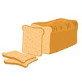 Bread. Whole grain, yeast baked bread. food sign. Ideal for cafe, restaurants, food shops and printing. Vector hand draw