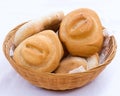 Bread in wicker basket Royalty Free Stock Photo