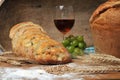 bread and wine Royalty Free Stock Photo