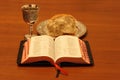 Bread wine bible Royalty Free Stock Photo