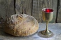 Bread and wine holy communion sign symbol Royalty Free Stock Photo