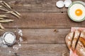 The bread on an wooden background