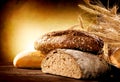 Bread on a Wooden Table Royalty Free Stock Photo