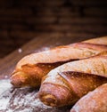 Bread on a wooden table