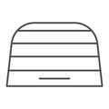 Breadbasket thin line icon. Bread-plate vector illustration isolated on white. Breadbin outline style design, designed