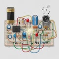 A synthesized electronic system common in electronic and prototyping Royalty Free Stock Photo
