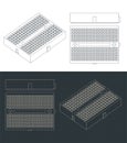 Breadboard mini format blueprints Royalty Free Stock Photo