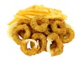 Breadcrumb Covered Calamari And French Fries