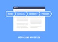 Breadcrumbs Navigation illustration. Improving Website SEO and User Experience. Utilizing Breadcrumbs and Internal Links