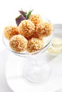 Breaded Cheese Balls with Mozzarella, Cottage Cheese and Tartar Sauce