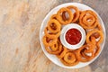 Breaded and deep fried crispy onion rings Royalty Free Stock Photo