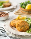 Breaded Fish Cakes Royalty Free Stock Photo