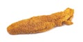 Breaded and Fried Fish Fillets on a White Background Royalty Free Stock Photo