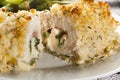 Breaded Homemade Chicken Cordon Bleu Royalty Free Stock Photo