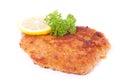 A breaded wiener schnitzel