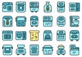 Breadmaker icons set vector flat