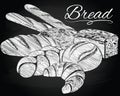 Breads on the chalkboard background