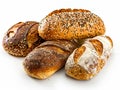 Breads on a white background Royalty Free Stock Photo