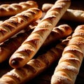 Breadstick, long small sticks of freshly baked bread, food meal staple