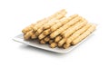 Breadsticks grissini. Bread sticks with sesame seeds Royalty Free Stock Photo