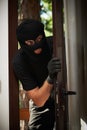 Break-in of an apartment. Thief in mask