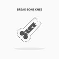 Break Bone Knee glyph icon.