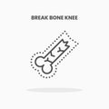 Break Bone Knee icon line.