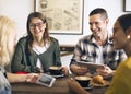 Break Casual Coffee Shop Coworker Cheerful Concept Royalty Free Stock Photo