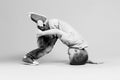 Break dance kids. little break dancer showing his skills. Royalty Free Stock Photo