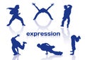 Break dance silhouettes