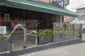 Break and destroyed glass of a bar during colombian paro nacional marches