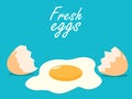 Break eggs eggshells cracked fresh egg flat