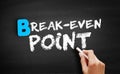 Break-Even Point text on blackboard Royalty Free Stock Photo