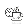 Break icon. Trendy modern flat linear vector break icon on white background