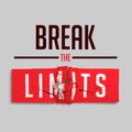 Break the Limits Slogan. Red Broken Sign Illustration.