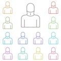 Break, neck, gypsum multi color icon. Simple thin line, outline of bone injury icons for ui and ux, website or mobile