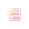 Break open lottery ticket gradient linear vector icon