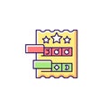 Break open lottery ticket RGB color icon