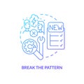 Break pattern blue gradient concept icon