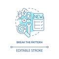 Break pattern turquoise concept icon