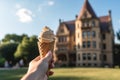 Campus Treats: Ice Cream at a College Campus Quad